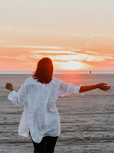 happy woman on the beach